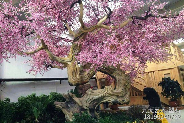 室內(nèi)水泥仿真花樹(shù)圖片